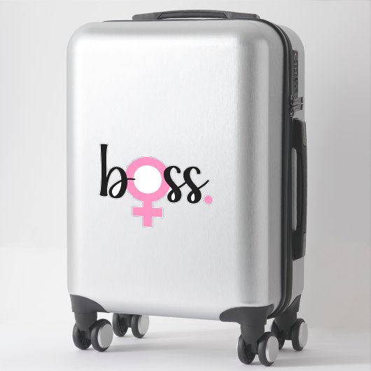 Sticker Boss Lady tendance Typographie moderne Rose noir (Sur valise)