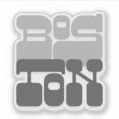 Sticker Boston Massachusetts Gray Bubble Letter (Devant)