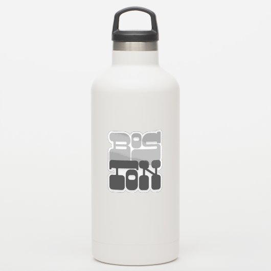 Sticker Boston Massachusetts Gray Bubble Letter (Gourde)