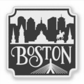 Sticker Boston Skyline (Devant)