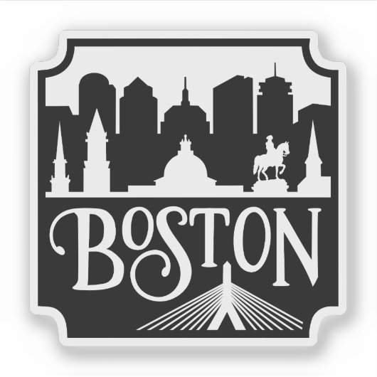 Sticker Boston Skyline (Devant)