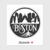 Sticker Boston Skyline (Feuille)