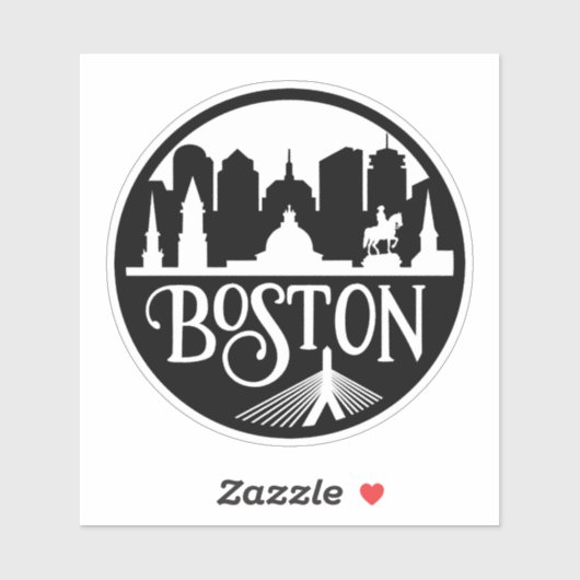 Sticker Boston Skyline (Feuille)