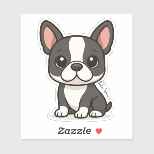 Sticker Boston Terrier (Feuille)