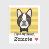 Sticker Boston Terrier (Feuille)