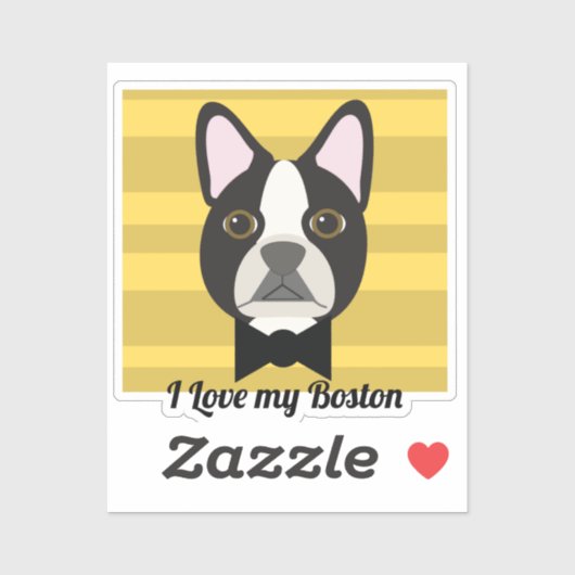 Sticker Boston Terrier (Feuille)