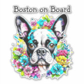 Sticker Boston Terrier à bord (Devant)
