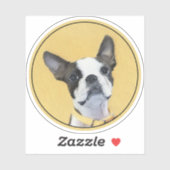 Sticker Boston Terrier Peinture - Cute Original Chien Art (Feuille)
