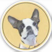 Sticker Boston Terrier Peinture - Cute Original Chien Art (Devant)