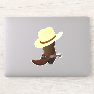 Sticker Bot de cowboy avec chapeau de cowboy jaune