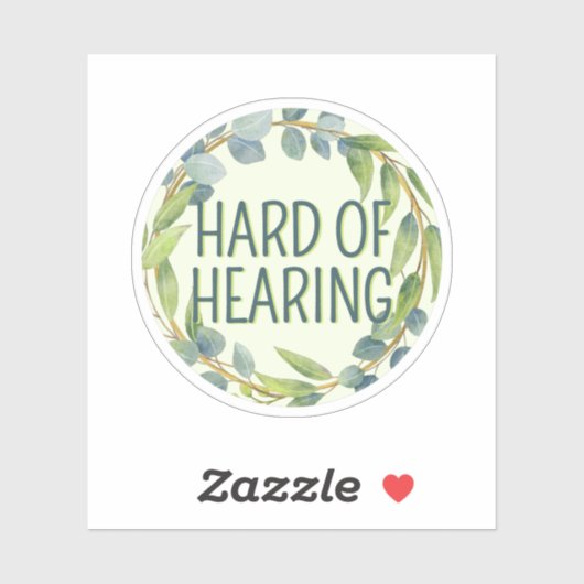 Sticker Botanical Hard of Hearing Green Deafness (Feuille)