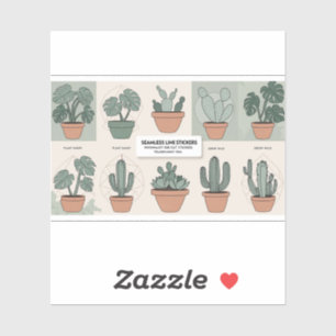 Sticker Botanique Boho - 12 minimaliste Plante S