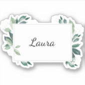 Sticker Botanique verte feuillue à l'aquarelle  (Devant)