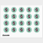 Sticker Botanisch Boeket Paarse Rozen (Vel)