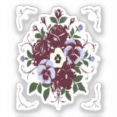 Sticker Botanisch Boeket Paarse Rozen (Voorkant)
