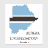 Sticker Botswana - Carte du drapeau patriotique (Feuille)
