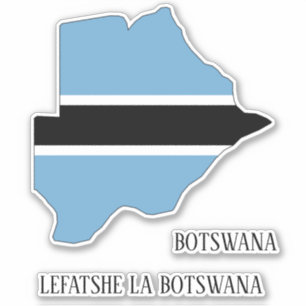 Sticker Botswana - Carte du drapeau patriotique