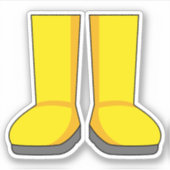 Sticker Botte de pluie en caoutchouc jaune (Devant)