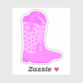 Sticker Bottes Cowboy avec étoiles rose (Feuille)