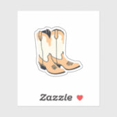 Sticker Bottes de cow-boy marron (Feuille)