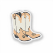 Sticker Bottes de cow-boy marron (Devant)