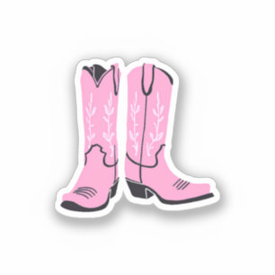 Sticker Bottes de cowgirl roses