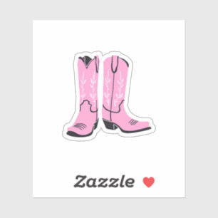 Sticker Bottes de cowgirl roses