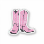 Sticker Bottes de cowgirl roses (Devant)