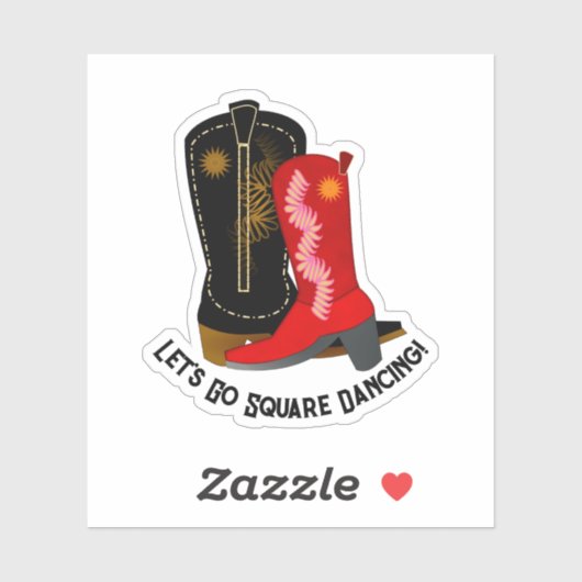 Sticker Bottes de danse carré (Feuille)