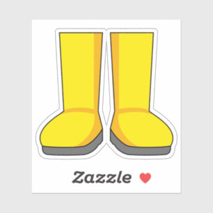 Sticker Bottes de pluie jaunes en caoutchouc