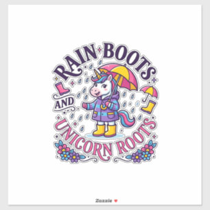 Sticker Bottes de pluie licorne et maillot commercial Lico