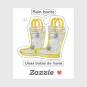 Sticker Bottes de pluie/Unas botas de lluvia (Feuille)