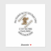 Sticker Bottes pour fille et famille Casquette Coordonnées (Feuille)