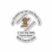 Sticker Bottes pour fille et famille Casquette Coordonnées (Devant)