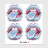 Sticker Bouche d'argent holographique (Feuille)