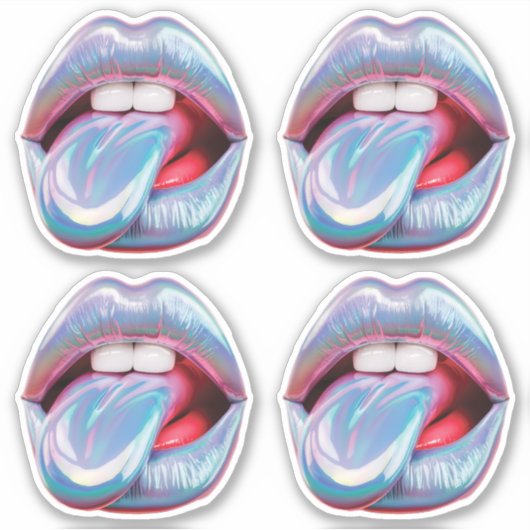 Sticker Bouche d'argent holographique (Devant)