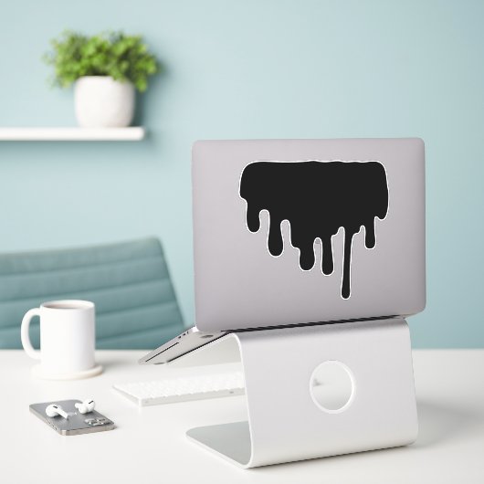 Sticker Bouche d'encre (Ordinateur portable sur le bureau)