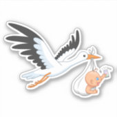 Sticker Bouche portant un bébé prenant le premier autocoll (Devant)