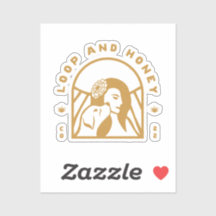 Boucle et miel Représenter l'autocollant du logo e