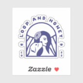 Sticker Boucle et miel Représenter l'autocollant du logo e (Feuille)