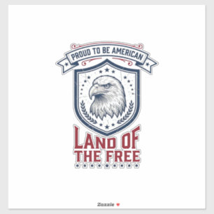 Sticker Bouclier Américain Patriotique Aigle Chemise Vinta
