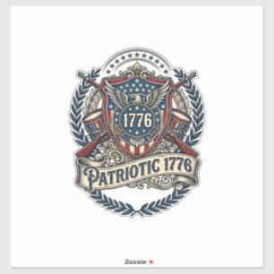Sticker Bouclier de bataille patriotique Sym inspiré de l'