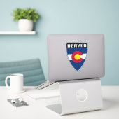 Sticker Bouclier Denver Colorado (Ordinateur portable sur le bureau)