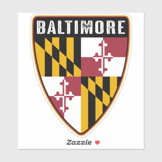 Sticker Bouclier du Maryland de Baltimore (Feuille)