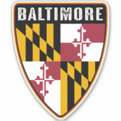 Sticker Bouclier du Maryland de Baltimore (Devant)
