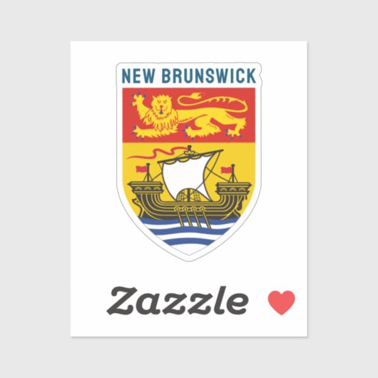 Sticker Bouclier du Nouveau-Brunswick, Canada (Feuille)