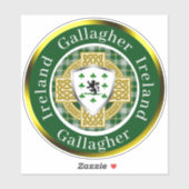 Sticker Bouclier Gallagher & Croix Celtique Personnalisé (Feuille)