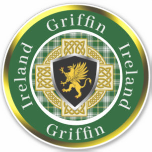Sticker Bouclier Griffin & Croix Celtique Personnalisé