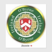 Sticker Bouclier irlandais O'Byrne & Croix celte personnal (Feuille)