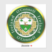Sticker Bouclier irlandais O'Connell/Croix celte personnal (Feuille)